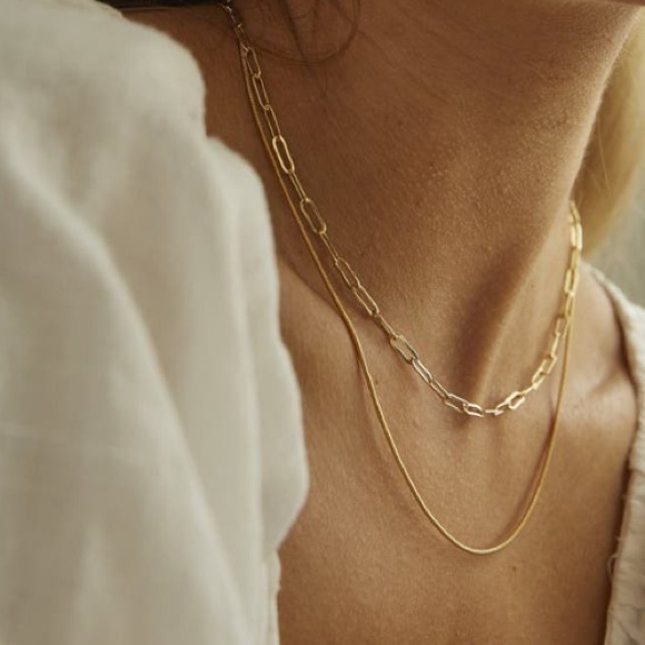 18K gold plated ultra thin shake necklace - Picture 10 of 11